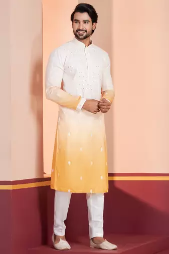 Multi color silky silk premium designer festive wear kurta trouser set