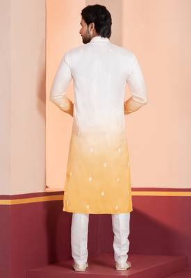 Multi color silky silk premium designer festive wear kurta trouser set 5