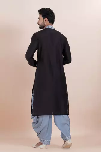 Black viscose ps premium designer festive wear dhoti kurta set