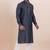 Navy blue cotton silk jacquard premium designer festive wear kurta pyjama set