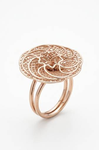 925 sterling silver filigree floral statement ring
