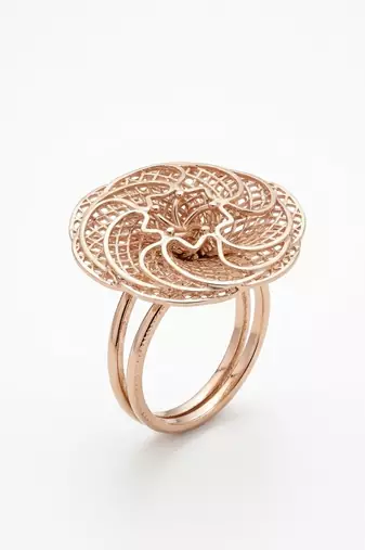925 sterling silver filigree floral statement ring