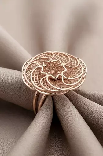 925 sterling silver filigree floral statement ring