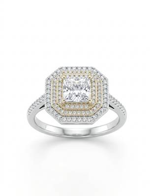 925 sterling silver princess-cut diamond double halo octagonal ring 1