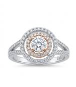 925 sterling silver round brilliant diamond double halo split shank ring