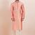 Pink cotton silk jacquard premium designer festive wear kurta pyjama set