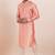 Pink cotton silk jacquard premium designer festive wear kurta pyjama set