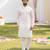 White cotton digital print premium designer festive wear kurta trouser set