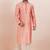 Pink cotton silk jacquard premium designer festive wear kurta pyjama set