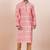 Pink cotton silk jacquard premium designer festive wear kurta pyjama set