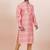 Pink cotton silk jacquard premium designer festive wear kurta pyjama set