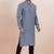 Grey cotton silk jacquard premium designer festive wear kurta pyjama set