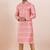 Pink cotton silk jacquard premium designer festive wear kurta pyjama set