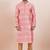 Pink cotton silk jacquard premium designer festive wear kurta pyjama set