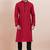 Maroon cotton silk jacquard premium designer festive wear kurta pyjama set