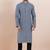 Grey cotton silk jacquard premium designer festive wear kurta pyjama set