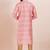 Pink cotton silk jacquard premium designer festive wear kurta pyjama set