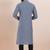 Grey cotton silk jacquard premium designer festive wear kurta pyjama set