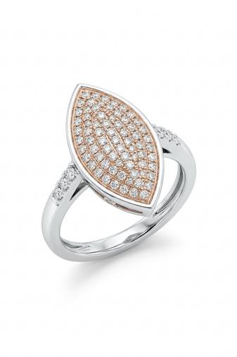 925 sterling silver marquise-shaped pavé diamond statement ring