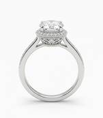 925 sterling silver vintage milgrain halo diamond ring with filigree gallery
