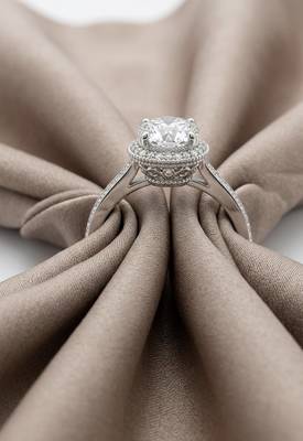 925 sterling silver vintage milgrain halo diamond ring with filigree gallery 2