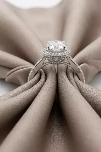 925 sterling silver vintage milgrain halo diamond ring with filigree gallery