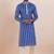 Blue cotton silk jacquard premium designer festive wear kurta pyjama set