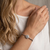 925 sterling silver pavé flower halo bracelet for women