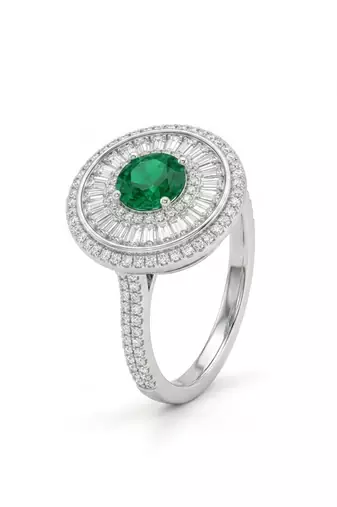 925 sterling silver oval green cz ring with multi halo design