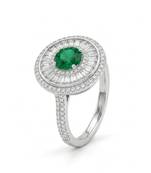 925 sterling silver oval green cz ring with multi halo design