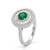 925 sterling silver oval green cz ring with multi halo design