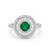 925 sterling silver oval green cz ring with multi halo design