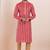 Red color cotton silk jacquard premium designer festive wear kurta pyjama set