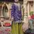 Purple color ethnic chinon fabric partywear ceremonial attire