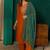 Rust color rich girlie looks silk slub fabric embroidered readymade partywear suit for girl