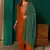 Rust color rich girlie looks silk slub fabric embroidered readymade partywear suit for girl