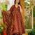 Rust color muslin fabric designer digital printed palazzo dress