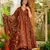 Rust color muslin digital printed palazzo dress