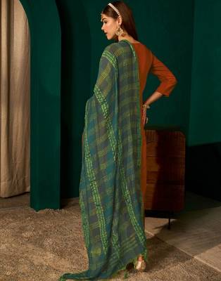 Rust color rich looks silk slub embroidered readymade partywear suit for girl 2