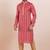 Red color cotton silk jacquard premium designer festive wear kurta pyjama set
