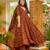 Rust color muslin fabric designer digital printed palazzo dress