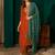 Rust color rich girlie looks silk slub fabric embroidered readymade partywear suit for girl