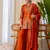 Rust color beautiful embroidered graceful partywear ceremonial suit