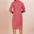 Red color cotton silk jacquard premium designer festive wear kurta pyjama set