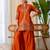 Rust color beautiful embroidered graceful partywear ceremonial suit