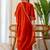 Rust color beautiful silk blend embroidered work fancy kurta set