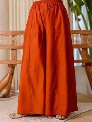 Rust color beautiful embroidered graceful partywear ceremonial suit 4