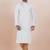 White cotton silk jacquard premium designer festive wear kurta pyjama set