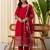 Cherry color beautiful silk blend embroidered work fancy kurta set