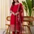 Cherry color beautiful silk blend embroidered work fancy kurta set